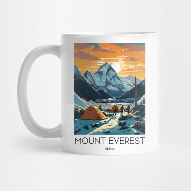 A Pop Art Travel Print of Mount Everest - Nepal by Studio Red Koala